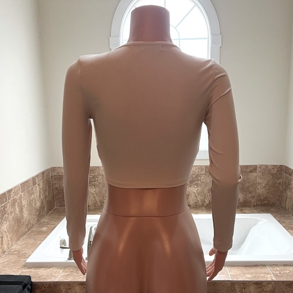 “My Kind” Tan Long Sleeve Zip Top. Size S. Great Fit! - Picture 3 of 3